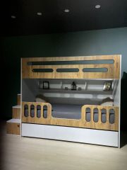 İlya Tamamı Mdf  Yavrulu Seyyar Merdivenli Ranza Montaj Dahil Cb