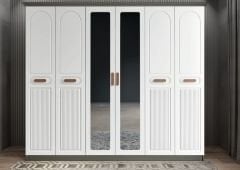 Morgan Membran 6 Kapaklı Gardırop Montaj Dahil - Füme Beyaz