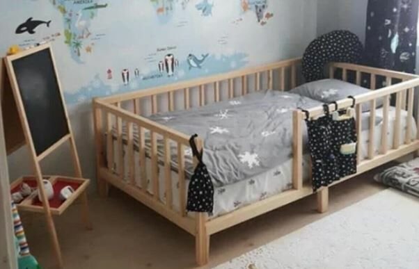 Alyans Montessori Ithal Çam Ahşap Çocuk Beşik Yatak