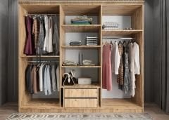 Morgan Membran 6 Kapaklı Gardırop Montaj Dahil - Çam Beyaz