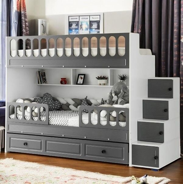 Aras Tamamı Mdf Membran Kaplama Çelik Destekli Yavrulu Ranza Montaj Dahil AB