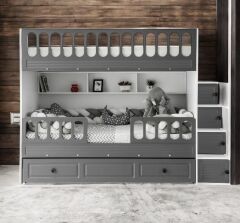 Aras Tamamı Mdf Membran Kaplama Çelik Destekli Yavrulu Ranza Montaj Dahil AB