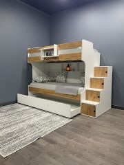 Sardunya Tamamı Mdf Yavrulu Seyyar Merdivenli Ranza Montaj Dahil CB