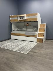 Sardunya Tamamı Mdf Yavrulu Seyyar Merdivenli Ranza Montaj Dahil CB