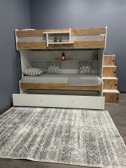 Sardunya Tamamı Mdf Yavrulu Seyyar Merdivenli Ranza Montaj Dahil CB