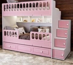 Aras Tamamı Mdf Membran Kaplama Çelik Destekli Yavrulu Ranza Montaj Dahil PB