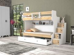 Sardunya Tamamı Mdf Yavrulu Seyyar Merdivenli Ranza Montaj Dahil Mb