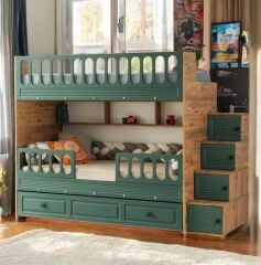 Aras Tamamı Mdf Membran Kaplama Çelik Destekli Yavrulu Ranza Montaj Dahil