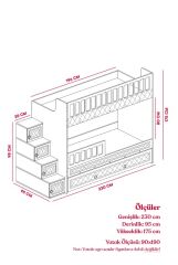 Kardelen Tamamı Mdf  Çelik Destekli Yavrulu Ranza - Kurulum Dahil AB