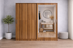 Alba Sürgülü Portmanto Vestiyer Ceviz - Ücretsiz Montaj Hizmeti