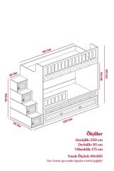 Kardelen Tamamı Mdf  Çelik Destekli Yavrulu Ranza - Kurulum Dahil AC