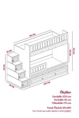 Kardelen Tamamı Mdf  Çelik Destekli Yavrulu Ranza - Kurulum Dahil Byz