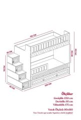 Kardelen Tamamı Mdf  Çelik Destekli Yavrulu Ranza - Kurulum Dahil BC