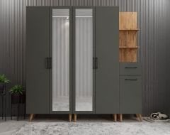 Açelya Portmanto Vestiyer Ayakkabılık M1 - Ücretsiz Kurulum - Çam Füme