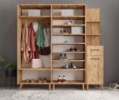 Açelya Portmanto Vestiyer Ayakkabılık M1 - Ücretsiz Kurulum - Çam