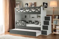 Manolya Tamamı Mdf  Çelik Destekli Yavrulu Ranza - Kurulum Dahil AB