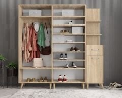 Açelya Portmanto Vestiyer Ayakkabılık M1 - Ücretsiz Kurulum - Meşe