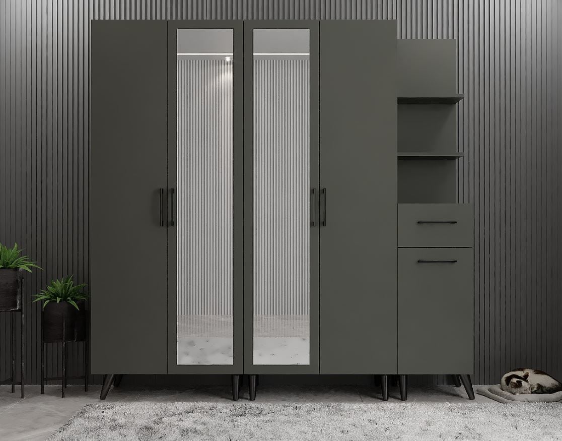 Açelya Portmanto Vestiyer Ayakkabılık M1 - Ücretsiz Kurulum - Füme