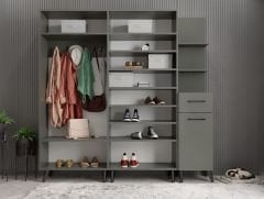 Açelya Portmanto Vestiyer Ayakkabılık M1 - Ücretsiz Kurulum - Füme