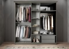 Varna Membran 5 Kapaklı Gardırop Montaj Dahil - Füme Beyaz