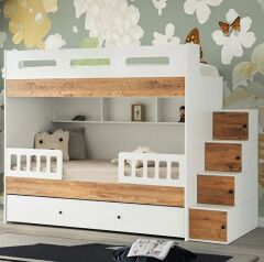 Buket  Tamamı Mdf Çelik Destekli Yavrulu Ranza Çb - Ücretsiz Kurulum