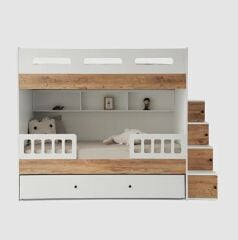 Buket  Tamamı Mdf Çelik Destekli Yavrulu Ranza Çb - Ücretsiz Kurulum