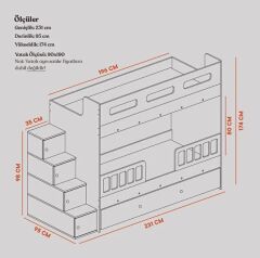 Buket  Tamamı Mdf Çelik Destekli Yavrulu Ranza Çb - Ücretsiz Kurulum