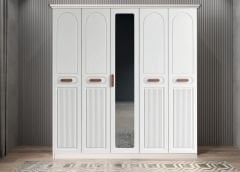 Varna Membran 5 Kapaklı Gardırop Montaj Dahil - Beyaz