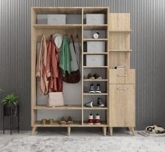 Açelya Portmanto Vestiyer Ayakkabılık Meşe - Ücretsiz Kurulum M3