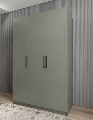 Moma 3 Kapaklı Gizli Çekmeceli Gardırop Dolap Füme - Ücretsiz Kurulum