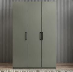 Moma 3 Kapaklı Gizli Çekmeceli Gardırop Dolap Füme - Ücretsiz Kurulum