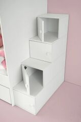 Grey Tamamı Mdf Çelik Destekli Yavrulu Ranza  Byz- Ücretsiz Kurulum