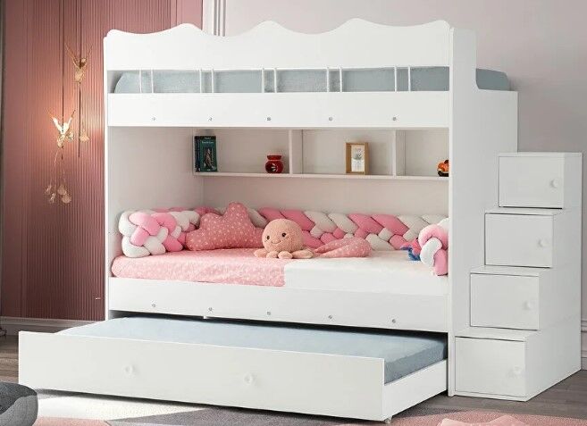 Grey Tamamı Mdf Çelik Destekli Yavrulu Ranza  Byz- Ücretsiz Kurulum