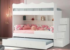 Grey Tamamı Mdf Çelik Destekli Yavrulu Ranza  Byz- Ücretsiz Kurulum