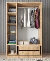 Moma 3 Kapaklı Gizli Çekmeceli Gardırop Dolap Çam - Ücretsiz Kurulum