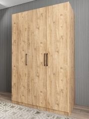 Moma 3 Kapaklı Gizli Çekmeceli Gardırop Dolap Çam - Ücretsiz Kurulum