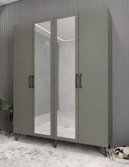 Açelya Aynalı Portmanto Vestiyer Ayakkabılık Füme - M2