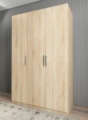 Moma 3 Kapaklı Gizli Çekmeceli Gardırop Dolap Meşe - Ücretsiz Kurulum