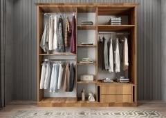 Solaris Membran 5 Kapaklı Gardırop Montaj Dahil - Ceviz Beyaz