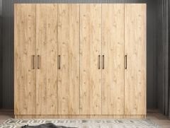 Cartel 6 Kapaklı Gizli Çekmeceli Gardırop Dolap Çam - Ücretsiz Kurulum