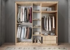 Solaris Membran 5 Kapaklı Gardırop Montaj Dahil - Meşe Beyaz