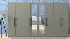 Damla 8 Kapaklı Dolap Gardırop Füme - Ücretsiz Kurulum