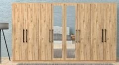 Damla 8 Kapaklı Dolap Gardırop Çam - Ücretsiz Kurulum