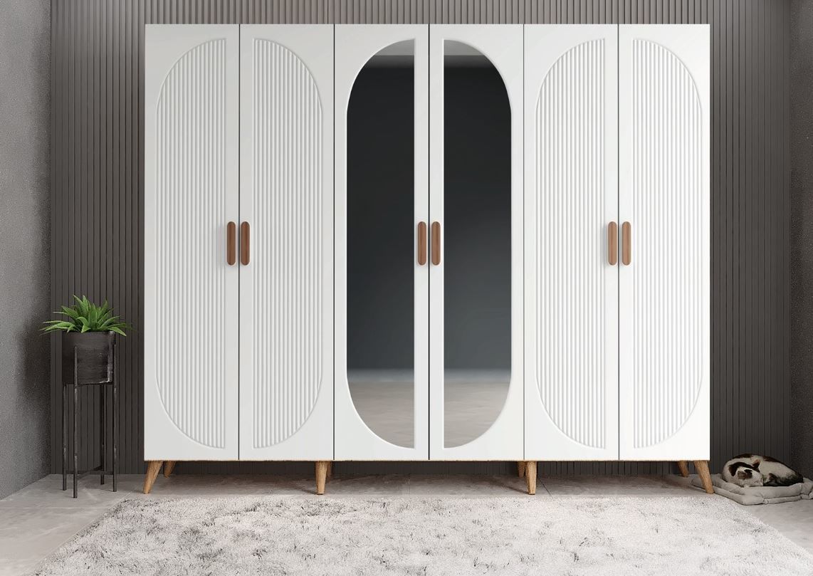 Monet Membran 6 Kapaklı Portmanto Vestiyer Montaj Dahil - Çam Beyaz