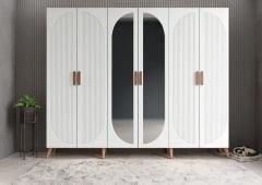 Monet Membran 6 Kapaklı Portmanto Vestiyer Montaj Dahil - Çam Beyaz