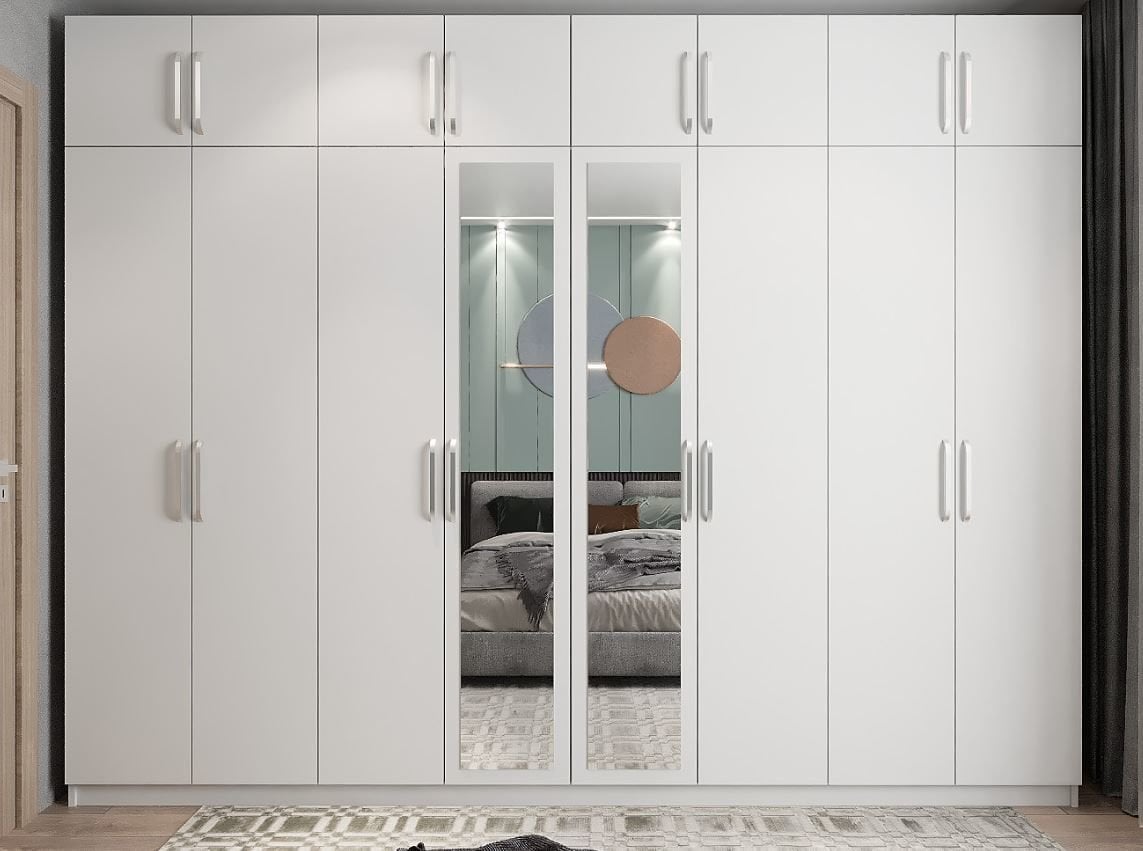 Hugo 8 Kapaklı Dolap Gardırop Beyaz - Ücretsiz Kurulum