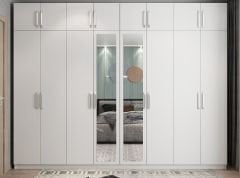 Hugo 8 Kapaklı Dolap Gardırop Beyaz - Ücretsiz Kurulum