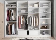 Hugo 8 Kapaklı Dolap Gardırop Beyaz - Ücretsiz Kurulum