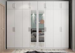 Hugo 8 Kapaklı Dolap Gardırop Beyaz - Ücretsiz Kurulum