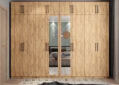 Hugo 8 Kapaklı Dolap Gardırop Çam - Ücretsiz Kurulum